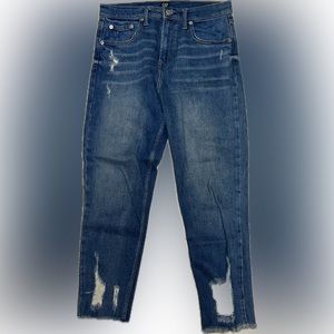 Gap True Skinny Distressed frayed jeans